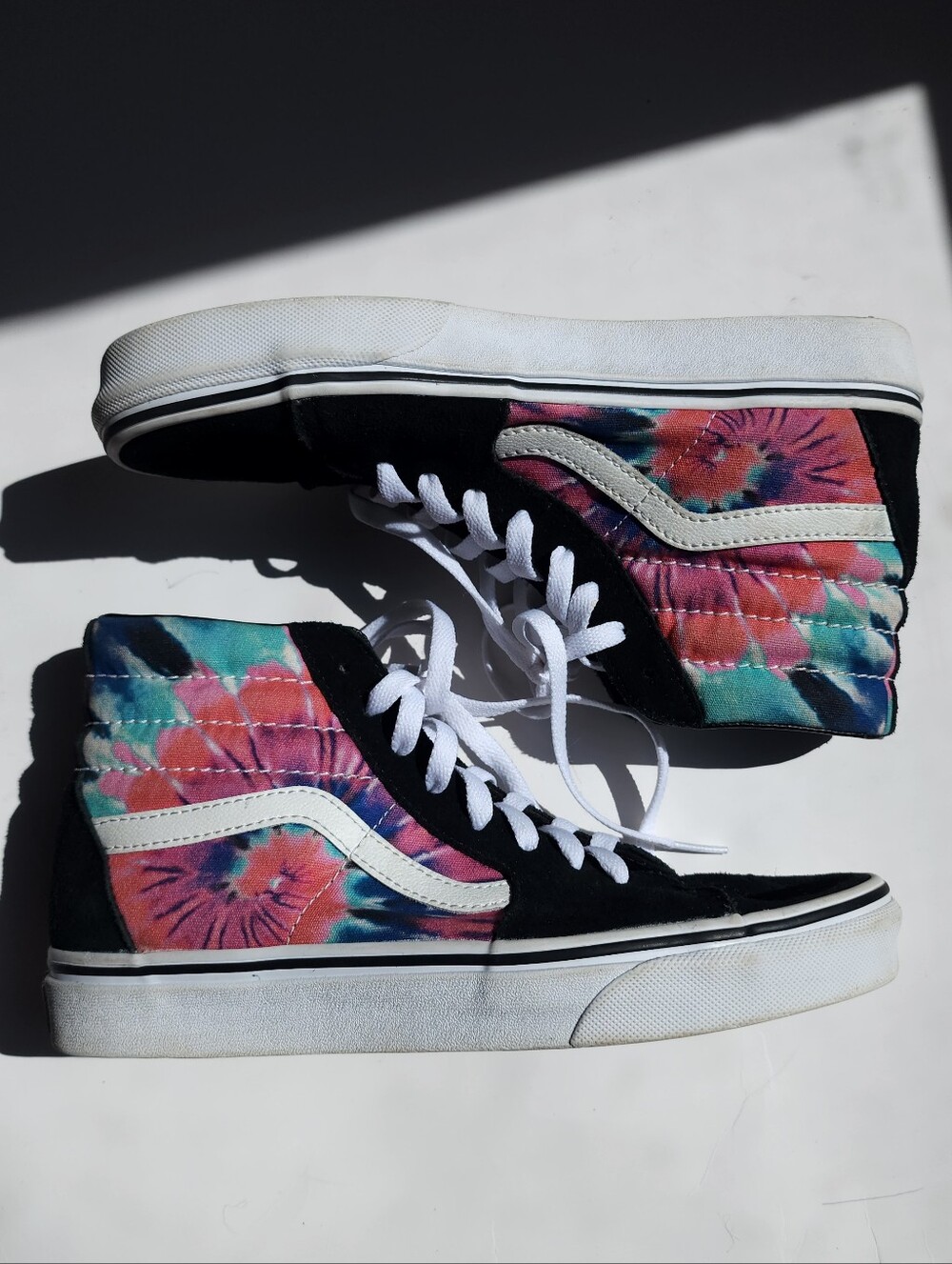 Vans SK8 Hi - Men's Size 6.5/Women's Size 8- Black Tie-Dye Skate Shoes - 500714